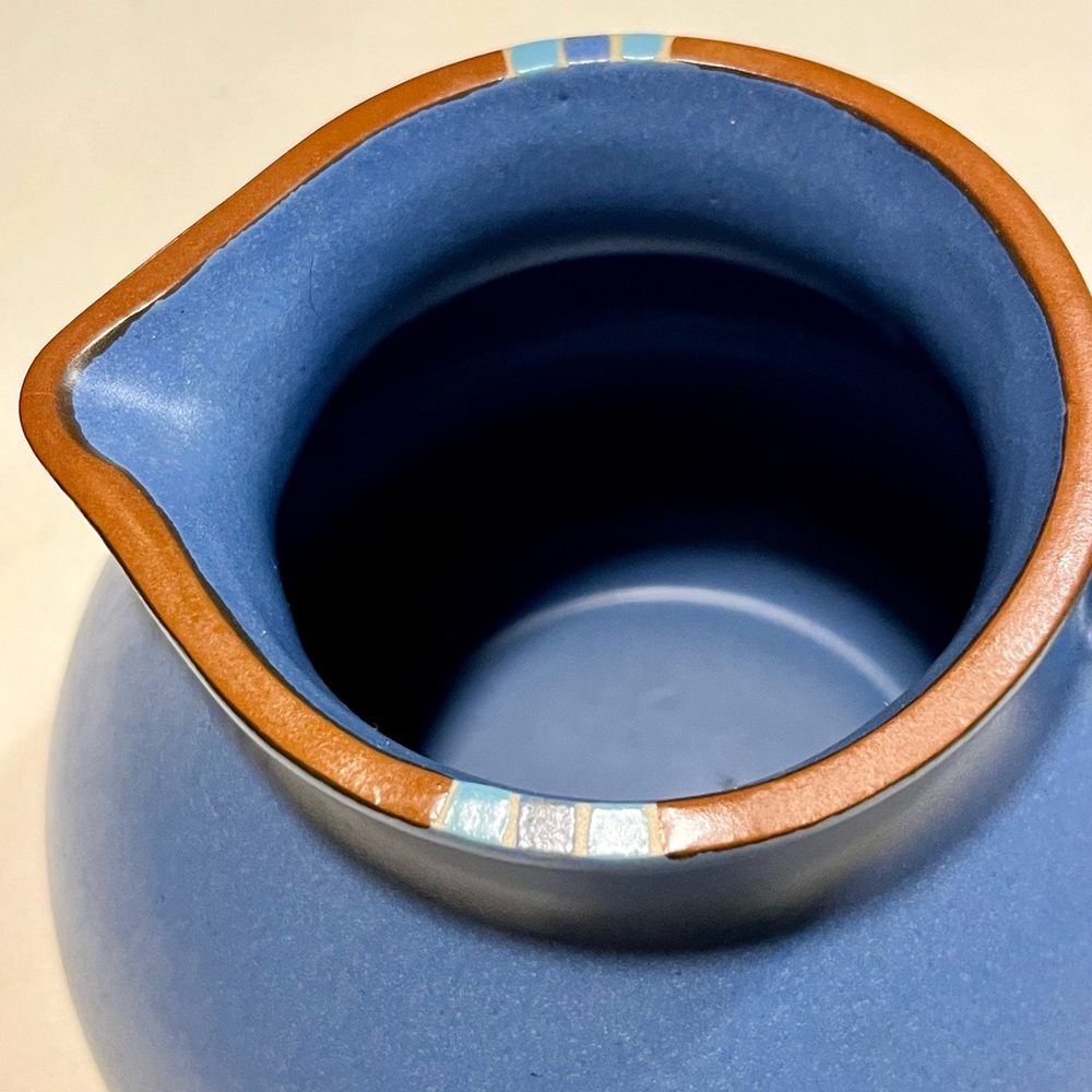 Lovely Dansk Mesa Blue Ceramic Pitcher - Picture 2 of 5
